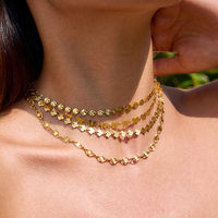 J&D Set de Collar de Cadenas Artesanales Bañado en Oro de 18K con Girasol, Ojo Turco, Concha y Mariposa, Joyería Boho Elegante y de Moda
