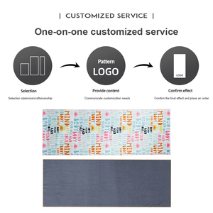 منشفة رياضية من الألياف الدقيقة ماصة للعرق وغير زلقة بلون رمادي داكن للبيع بالجملة، منشفة مخصصة لحصيرة اليوغا الساخنة مع نقاط تثبيت - Product Image 6