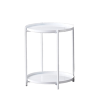 Table basse pliante moderne en fer, design à 2 niveaux, plateau amovible, portable, durable, facile à nettoyer, meubles de salon, chambre à coucher