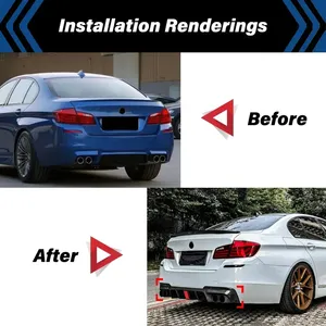 สำหรับ F18 ซีรีส์ 5 M-Sport M5 ปี 2011 2012 2013 2014 2015 2016 ชุดแต่งสปอยเลอร์ดิฟฟิวเซอร์กันชนหลัง - Product Image 2