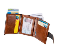 Dompet kustom produsen kartu kredit dompet pria lipat ganda sederhana dompet Slot kartu Pop-up Id bisnis Pu
