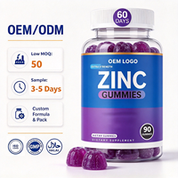 Gummies au Zinc 30mg avec Extrait d'Échinacée 10:1, 90 Gummies, Soutien Immunitaire, Marque Privée, OEM, ODM, Approvisionnement en Gros, Complément Alimentaire