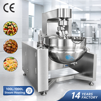 Olla Industrial a Vapor con Calentamiento Indirecto para Producción de Mermelada, Salsas y Dulces, Olla de Cocción Automática con Agitador