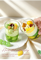 Geurstokjeskaars met fruitdessert in glazen beker, simulatie verse fruitcrème, aromatherapiekaars, huisdecoratie, bruiloftcadeau