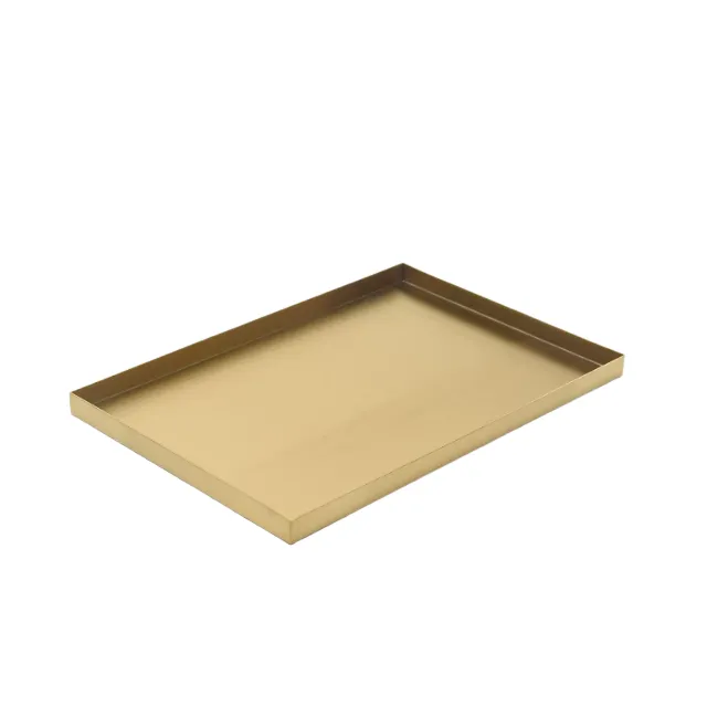 Custom Bathroom Elegant Noble Storage Tray Dresser Table Jewelry Cosmetics Gold Stainless Steel Jewelry Tray