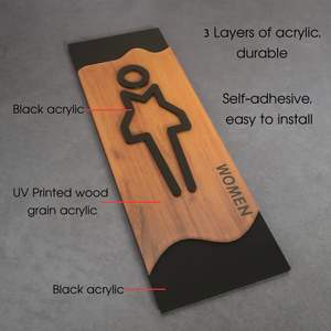 US Stock livraison gratuite auto-adhésif acrylique toilettes salle <span class=keywords><strong>de</strong></span> bain toilette <span class=keywords><strong>porte</strong></span> signe hommes femmes salle <span class=keywords><strong>de</strong></span> bain signe <span class=keywords><strong>plaque</strong></span> - Product Image 2