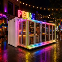 Contenedor Expandible de 20 pies, Bar Modular Prefabricado, Quiosco Móvil, Puesto de Comida para Mercado Nocturno y Negocios Callejeros