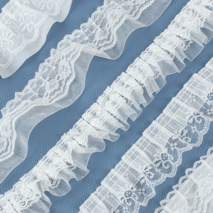 Di lusso eco-friendly <span class=keywords><strong>bianco</strong></span> <span class=keywords><strong>ricamato</strong></span> maglia con volant nastro di pizzo <span class=keywords><strong>Tulle</strong></span> 5 cm di larghezza con paillettes per abiti da sposa Sexy borse - Product Image 1