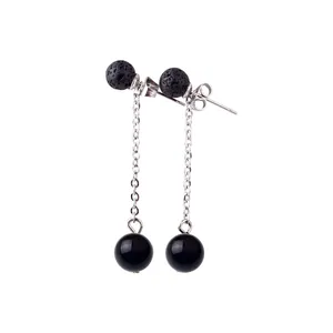 Black Onxy Earrings for Women Fashion Semi-precious Crystal Dangle Earrings Party Engagement Jewelry