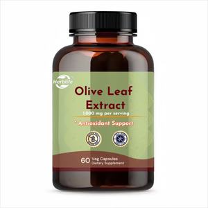 Vente chaude 1000 mg par portion Fabrication en usine Extrait de feuille d'olivier pour la santé 60 capsules Compléments alimentaires à base de plantes personnalisés - Product Image 1