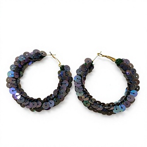 Pendientes de Cuentas Antiguos para Mujer, Estilo Bohemio Étnico, Hechos a Mano, Chapados en Oro Rosa, con Lentejuelas, Joyería para Fiestas, Venta al por Mayor, Alta Calidad - Product Image 1