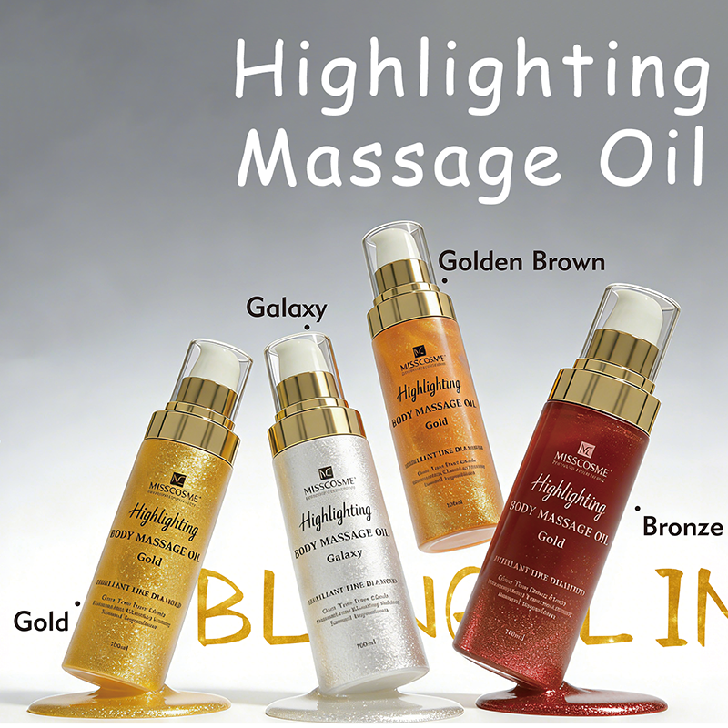 Custom Logo Shimmering Body Highlighting Massage Oil Moisturizing ...
