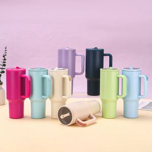 <b>40oz</b> H5.0 <b>Handle</b> Car Travel Mug Vacuum <b>Tumbler</b> Stainless Lid Straw Non-Slip ODM Custom Color - Product Image 1