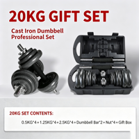 Paire d'haltères réglables 15kg/20kg/30kg/50kg avec boîte, plaques de poids hexagonales, barres de musculation chromées pour l'entraînement
