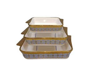 Plat de cuisson rectangulaire profond en céramique avec logo acceptable, motif bois et imprimé léopard, en métal émaillé électrolytique - Product Image 3