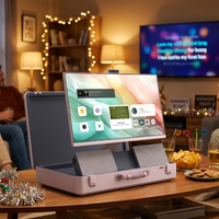 Téléviseur portable sur pied 27 pouces pour publicité extérieure, Smart TV Android 15, écran tactile 1080P, batterie 12H