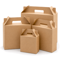 Boîte en papier kraft en vrac avec poignée, emballages personnalisés pour le thé, le café, les collations, les chaînes de magasins de détail, fournisseur en gros, faible MOQ