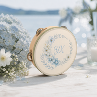 Tambourin musical miniature en bouleau de haute qualité, personnalisé avec logo, 4 et 10 pouces, pour mariage, vente en gros