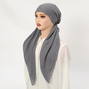 Vendita calda da <span class=keywords><strong>donna</strong></span> a coda lunga viscosa Hijab in tinta unita elastico corda sciarpa musulmana berretto etnico <span class=keywords><strong>bandane</strong></span> - Product Image 6