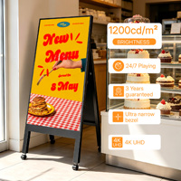 Señalización Digital LCD Comercial de 1200 Nits de Alto Brillo, Tablero de Menú para Restaurantes con Sistema de Software de Gestión Remota CMS