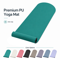 Tapis de yoga en caoutchouc PU 4,5 mm 183x68 cm, extrémité ronde courbée, antidérapant, haute adhérence, pour Pilates, impression personnalisée, fournisseur en gros