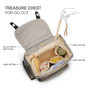 Sac à langer de grande capacité pliable étanche pour bébé sac à langer d'<span class=keywords><strong>allaitement</strong></span> sac à dos avec crochets - Product Image 4