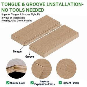 Durable Modern White Oak Anti-Scratch Waterproof UV Lacquered <b>Engineered</b> Hardwood <b>Floors</b> for Living Room & Bathroom - Product Image 4