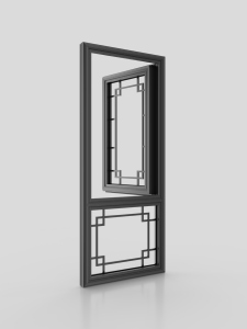Cửa sổ mở ra ngoài bằng nhôm phong cách Trung Quốc Thanh Lịch (hx80a) - Product Image 2