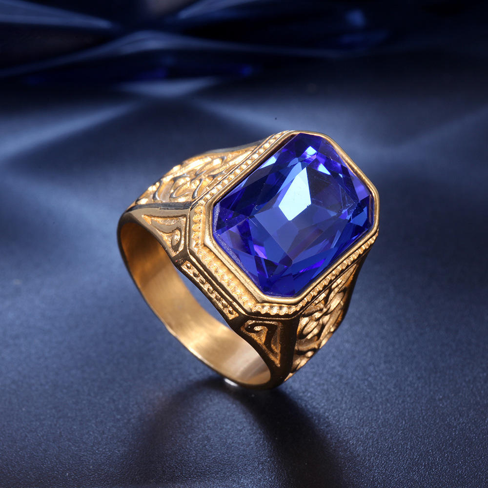 Anel de Titanio Masculino com Rubi - Moda e Estilo para Presentes, image size:1000x1000