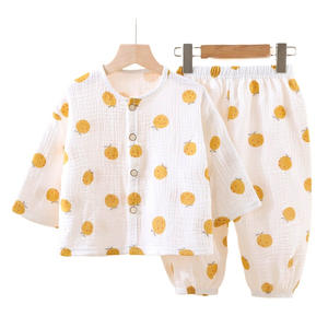 Vente en gros Ensembles pour bébés 100% coton Ensemble <span class=keywords><strong>de</strong></span> 2 pyjamas d'été pour enfants, filles, garçons, enfants, vêtements <span class=keywords><strong>de</strong></span> nuit <span class=keywords><strong>de</strong></span> printemps Ensemble <span class=keywords><strong>de</strong></span> vêtements pour enfants - Product Image 3