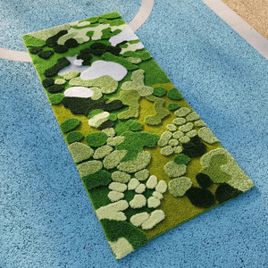 <span class=keywords><strong>Tapis</strong></span> touffeté en microfibre épaisse vert mousse irrégulier, couverture <span class=keywords><strong>de</strong></span> chevet, <span class=keywords><strong>tapis</strong></span> <span class=keywords><strong>de</strong></span> sol jacquard absorbant pour chambre à coucher, usage domestique - Product Image 2