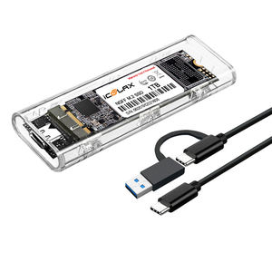 ICOOLAX ملف أقراص صلبة خارجية من نوع C نوع C USB <span class=keywords><strong>3</strong></span>.1 10Gbps m2 sata/pcie بروتوكول مزدوج ngff Ssd حافظة B M مفتاح ngff M.<span class=keywords><strong>2</strong></span> Nvme Ssd - Product Image 1