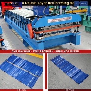 Machine à tuiles à double couche TR5 <span class=keywords><strong>TR6</strong></span> fabriquée en Chine, équipement de formage à froid double couche personnalisable avec service après-<span class=keywords><strong>vente</strong></span> professionnel - Product Image 2