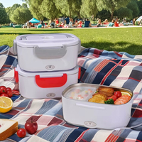 Boîte à lunch électrique portable personnalisable de 1,5 L avec chauffe-plat intégré, en acier inoxydable, anti-fuite, sans BPA - Moderne pour voiture, bureau, maison
