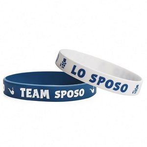 สายรัดข้อมือซิลิโคนงานแต่งงานสไตล์อิตาลีสำหรับแขกชายและหญิง ของขวัญงานแต่งงาน กำไลยางแบบกำหนดเอง - Product Image 5