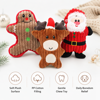 Juguete de peluche chirriante para perros con diseño navideño, listo para OEM, para cachorros masticar