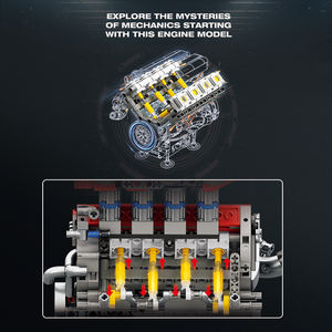 Kit de construction de moteur <span class=keywords><strong>F1</strong></span> de voiture de sport dynamique, modèle de moteur électrique miniature, ensemble de blocs de construction pour adultes - Product Image 3