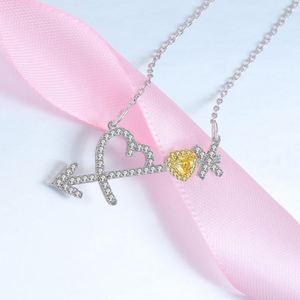 Joacii la flecha <span class=keywords><strong>de</strong></span> <span class=keywords><strong>Cupido</strong></span> diseño <span class=keywords><strong>de</strong></span> corazón AAA Cubic Zircon colgante <span class=keywords><strong>de</strong></span> collar <span class=keywords><strong>de</strong></span> plata - Product Image 2