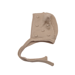 Tùy Chỉnh 100% Cotton Mùa Đông Beanie Cho Trẻ Sơ Sinh Cô Gái Làm Bằng Tay Mũ Dệt Kim Ấm Áp Với Mèo Tai Thiết Kế Cho Ngoài Trời Mặc - Product Image 3