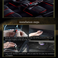 Luces Decorativas Interiores para Automóviles, Luz LED Redonda para Pies de Coche, Lámpara de Ambiente Redonda, Control Remoto/Voz