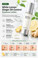 Lotion Essence Hydratante OEM au Niacinamide, Citron Blanc et Gingembre pour le Contrôle du Sébum