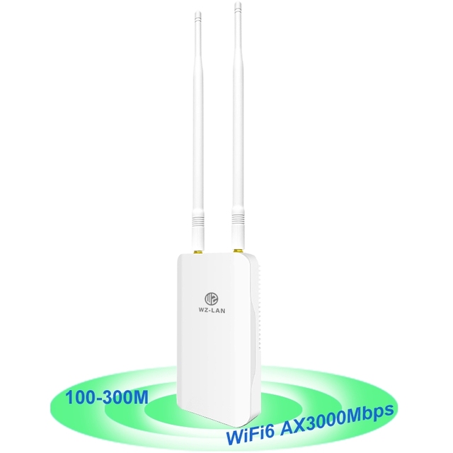 Professional WiFi6 Access Point 300Meters Wide Coverage 3000Mbps High-Speed Transmitter 10/100/1000Mbps Ports IP65 Waterproof