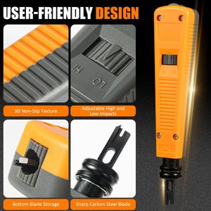 Đấm xuống công cụ với 110 loại lưỡi cho <span class=keywords><strong>Ethernet</strong></span> đấm xuống khối Keystone Jack & mạng dây cáp sửa chữa - Product Image 5