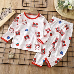 Conjunto de Ropa de Dormir Orgánica de Bambú, <span class=keywords><strong>Pijama</strong></span> de Manga Larga para Niños de 73-160 cm, 100% Algodón, Ropa Cómoda y Suave, Segura para Bebés, para Verano - Product Image 1