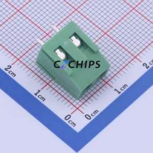 TY500-5.08-02P-14-00AH Screw Terminal Block Through hole Component (THT),P=5.08mm Connector 1x2P 5.08mm Green Through Hole - Product Image 1