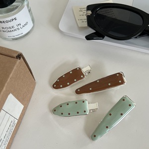 Glaze Polka Dot Contraste Couleur Épingle à cheveux sans couture Pince à cheveux en métal de haute qualité - Product Image 1