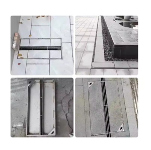 Drains linéaires modernes en acier inoxydable pour drainage résidentiel et jardinage, canaux en U, caniveaux de drainage - Product Image 6