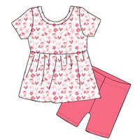 Ensemble de robe deux pièces pour bébé fille, imprimé personnalisé, manches courtes, été, de haute qualité, tissu doux et confortable