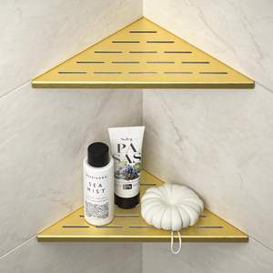 Nouvelle arrivée, étagère de rangement triangulaire murale moderne résistante à la <span class=keywords><strong>rouille</strong></span>, en acier inoxydable 304, étagère d'angle pour salle de bain sans perçage - Product Image 3