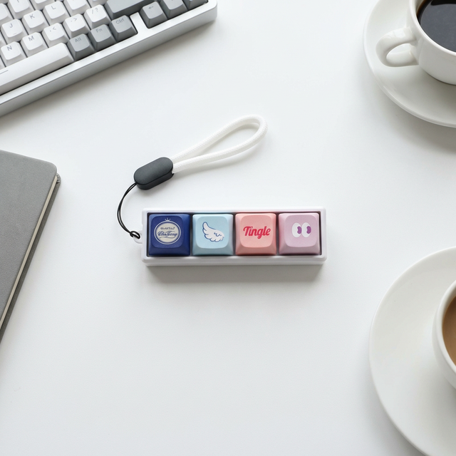 4-Key Keyboard Switch Clicker Mechanical Fidget Custom Switch Tester for Stress Relief Cute Desk Aesthetic Setup